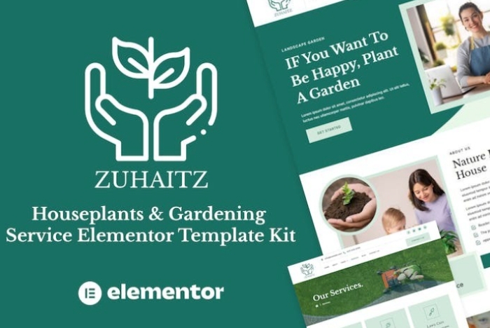 Zuhaitz – Houseplants & Gardening Service Elementor Template Kit 1.0.0