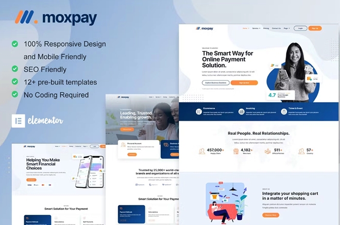 Moxpay – Online Payment Gateway Elementor Template Kit 1.0.0