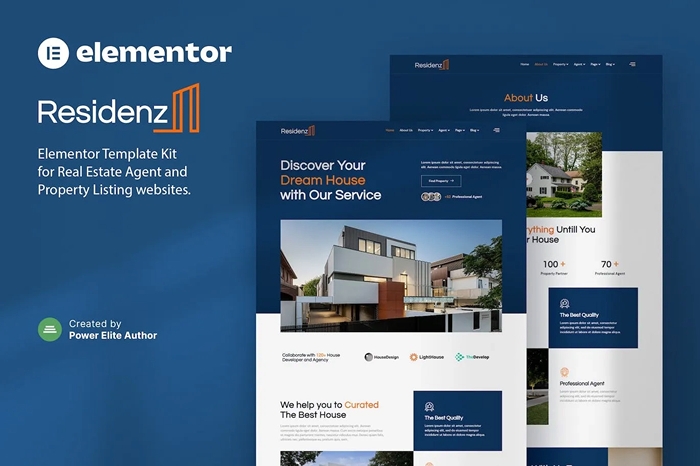 Residenz – Real Estate Agent & Property Listing Elementor Template Kit 1.0.0