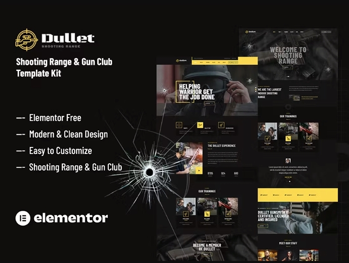 Dullet – Shooting Range & Gun Club Elementor Template Kit 1.0.0