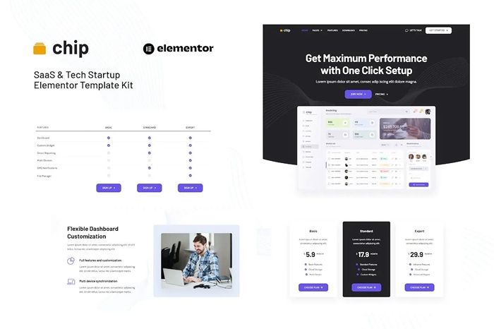 Chip – SaaS & Tech Startup Elementor Template Kit 1.0.0