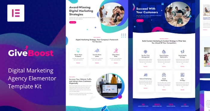 Give Boost – Digital Marketing Agency Elementor Template Kit 1.0.0
