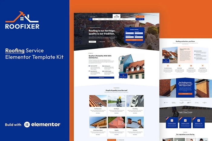 Roofixer – Roofing Service Elementor Pro Template Kit 1.0.0