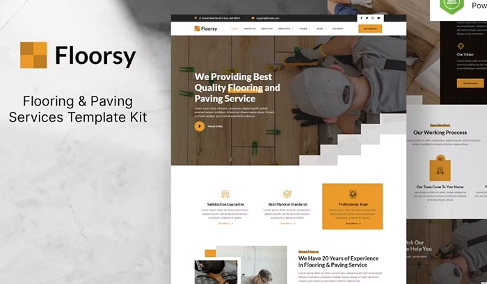 Floorsy – Flooring & Paving Services Elementor Template Kit 1.0.0
