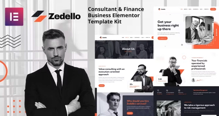 Zedello – Consultant & Finance Business Elementor Template Kit 1.0.0