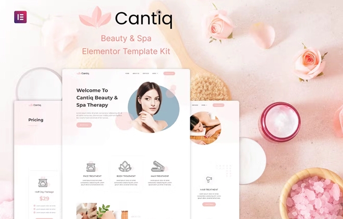 Cantiq – Beauty Spa Salon Therapy Elementor Template Kit 1.0.0