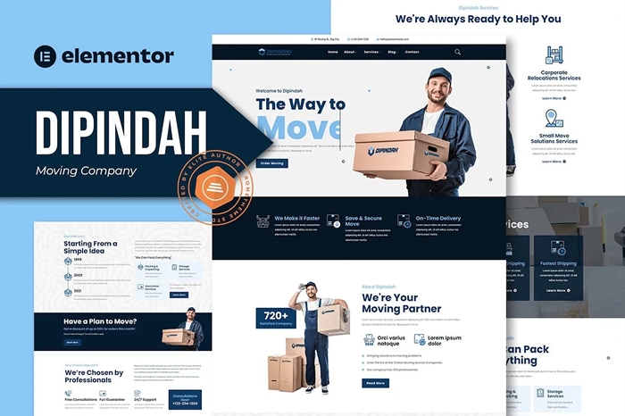 Dipindah – Moving Company Elementor Template Kit 1.0.0