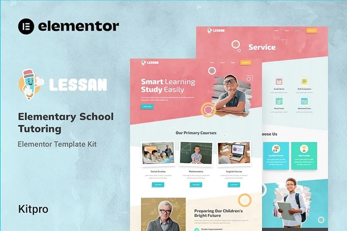 Lessan – Elementary School Tutoring Elementor Template Kit 1.0.0