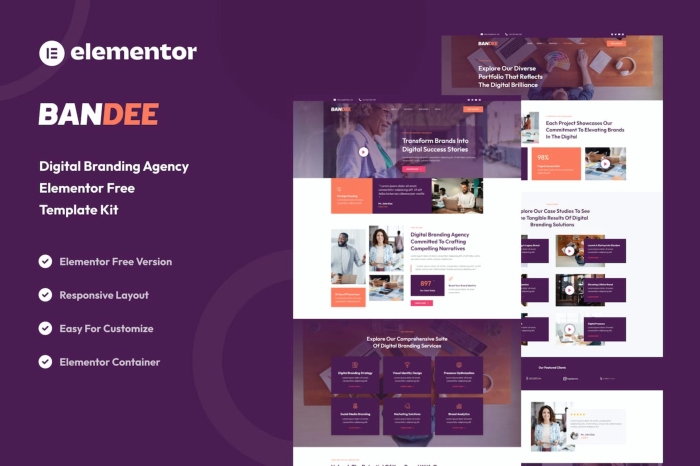 Bandee – Digital Branding Agency Elementor Template Kit 1.0.0