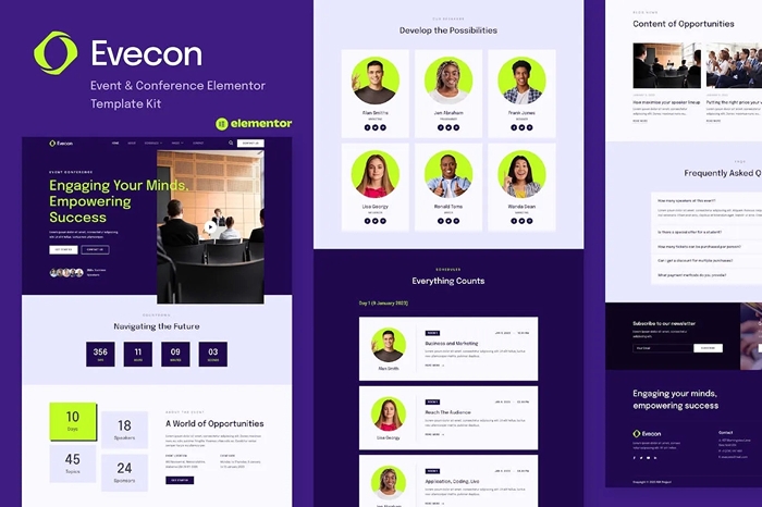 Evecon – Event & Conference Elementor Template Kit 1.0.0