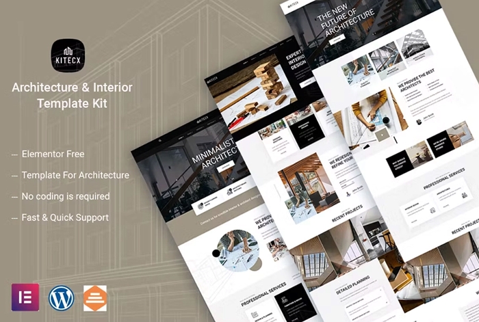 Kitecx – Architecture & Interior Elementor Template Kit 1.0.0