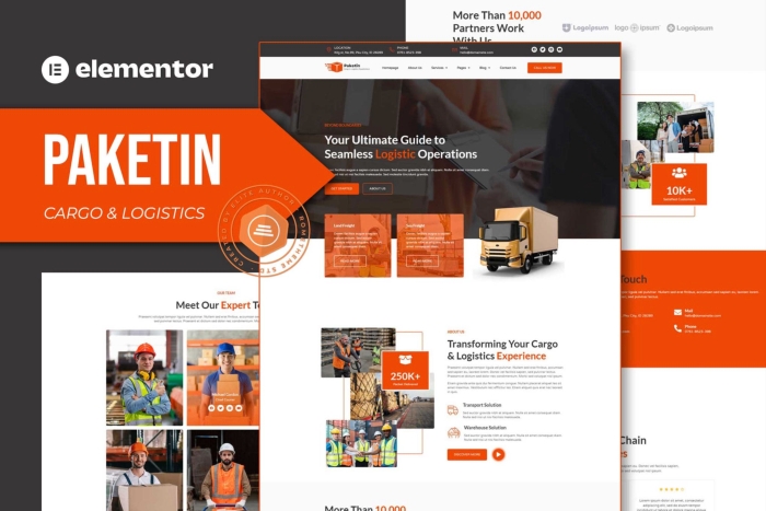 Paketin – Cargo and Logistics Elementor Template Kit 1.0.0