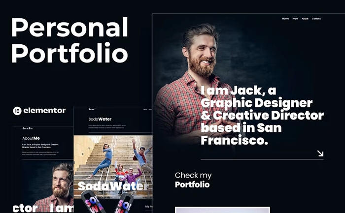 Jack.Dir – Personal Design Portfolio Elementor Template Kit 1.0.0