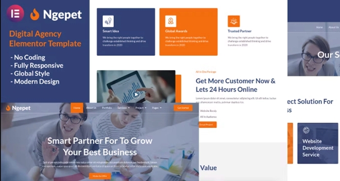 Ngepet – Creative Agency Company Elementor Template Kit 1.0.0