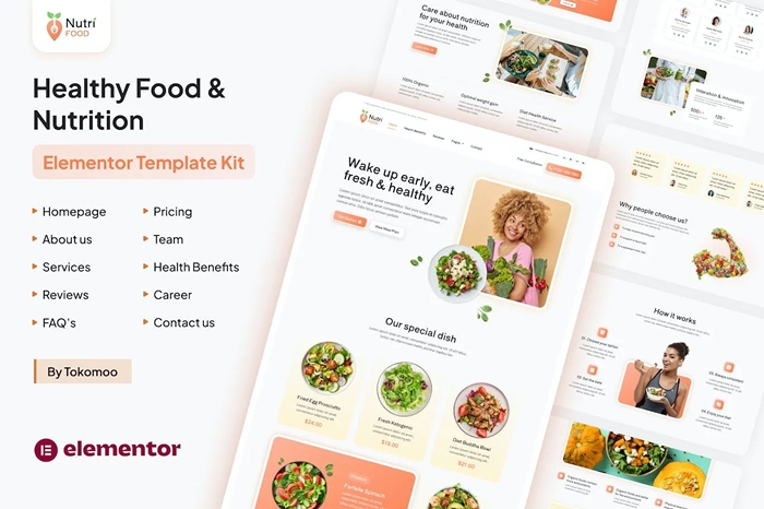 Nutri Food - Healthy Food & Nutrition Elementor Pro Template Kit 1.0.0