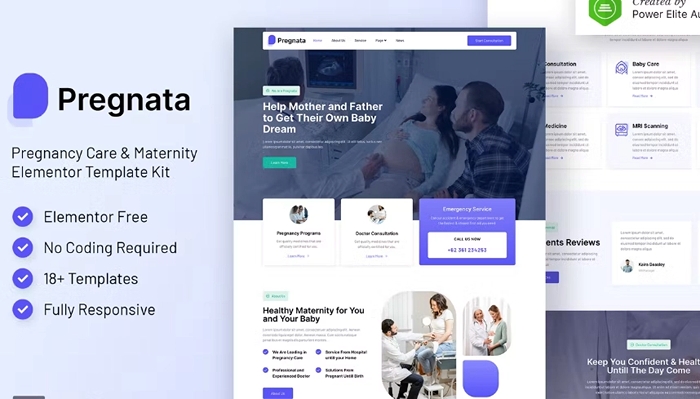 Pregnata - Pregnancy Care & Obstetrician Elementor Template Kit 1.0.0