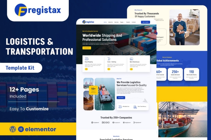 Fregistax – Cargo & Logistics Elementor Template Kit 1.0.0