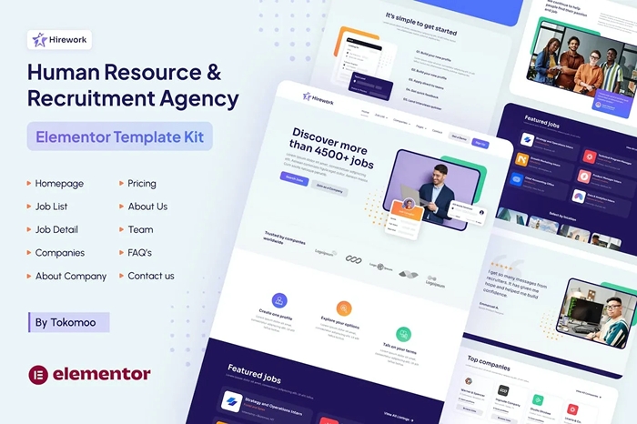 Hirework – Human Resource & Recruitment Agency Elementor Pro Template Kit 1.0.0