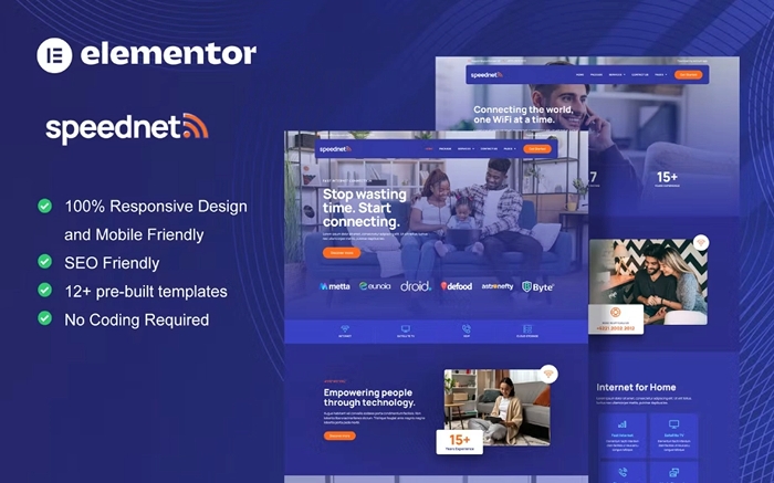 SpeedNet – Broadband & Internet Service Provider Elementor Template Kit 1.0.0