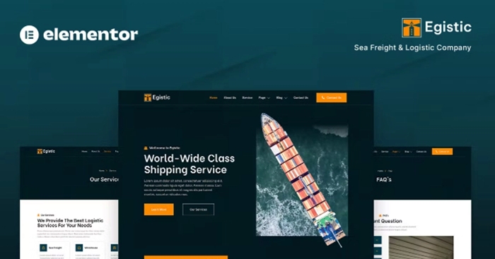 Egistic – Sea Freight & Logistic Company Elementor Template Kit 1.0.0