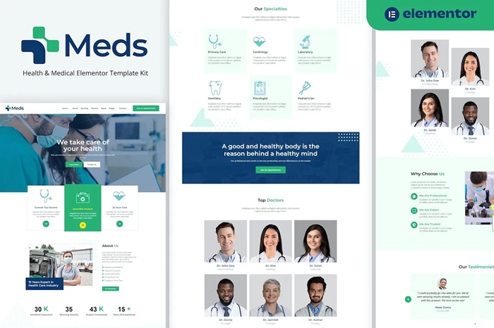 Meds – Health & Medical Elementor Template Kit 1.0.0