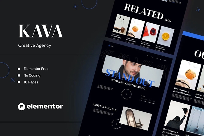 Kava – Creative Agency Elementor Template Kits 1.0.0