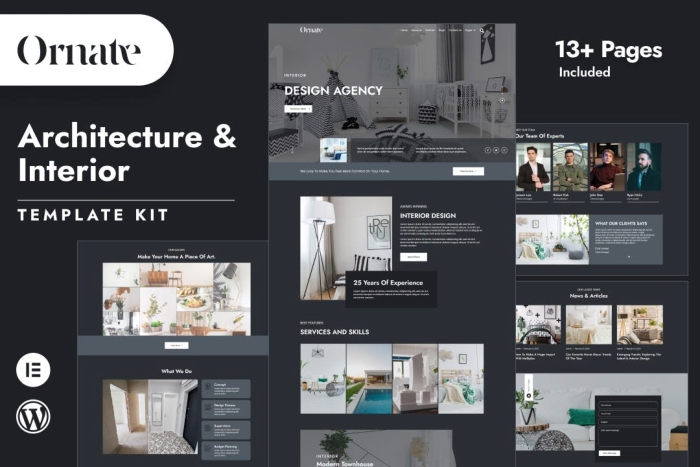 Ornate β Architecture & Interior Design Elementor Template Kit 1.0.0