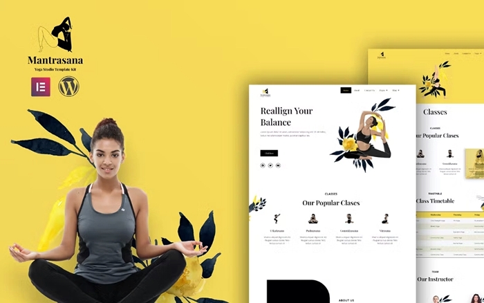 Mantrasana – Yoga Studio Elementor Template Kit 1.0.0