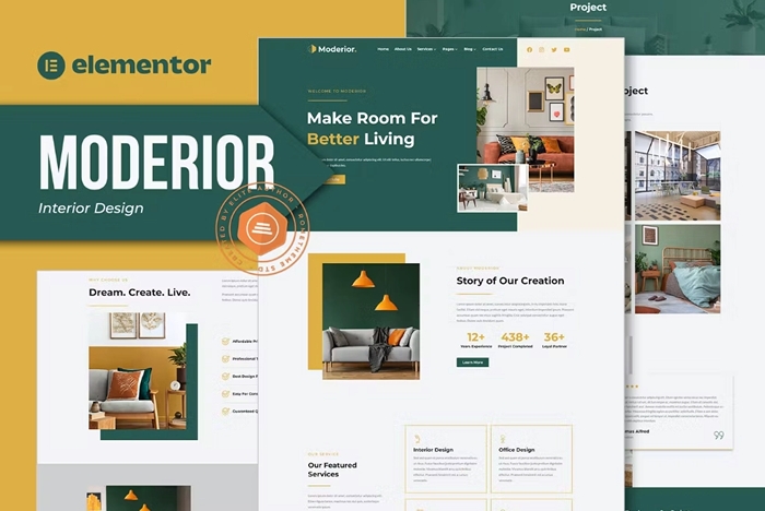 Moderior – Interior Design Elementor Template Kit 1.0.0