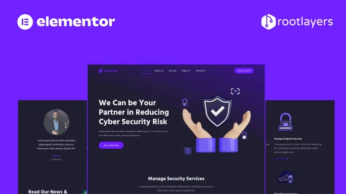 Cybertech – Cyber Security Elementor Pro Full Site Template Kit 1.0.0