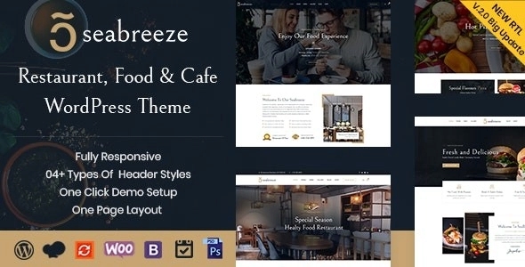 Seabreeze – Restaurant and Cafe WP Theme 2.2