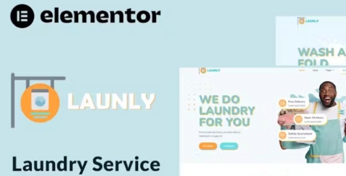Launly – Laundry Service Elementor Template Kit 1.0.0