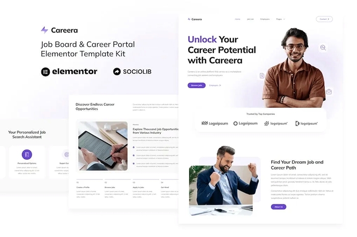 Careera – Job Board & Career Portal Elementor Template Kit 1.0.0