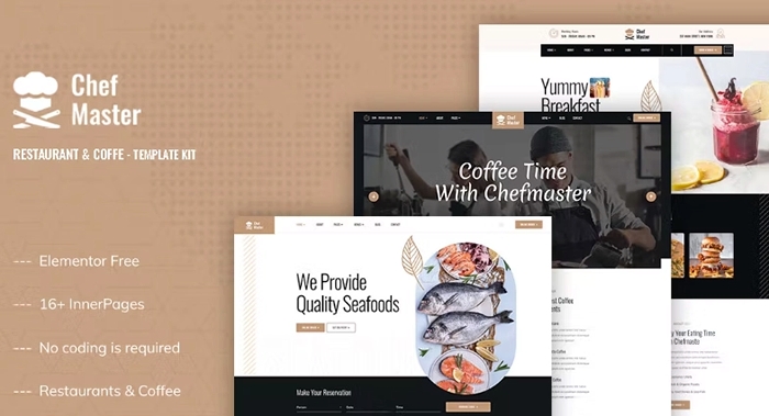 Chefmaster – Restaurant & Cafe Elementor Template Kit 1.0.0