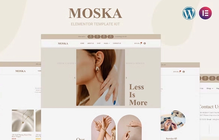 Moska – Fashion Jewelry Store WooCommerce Elementor Template Kit 1.0.0