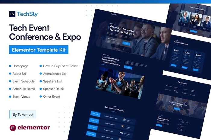 TechSly – Tech Event Conference & Expo Elementor Pro Template Kit 1.0.0