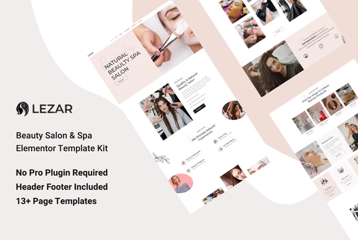 Lezar Beauty Salon & Spa Elementor Template Kit 1.0.0