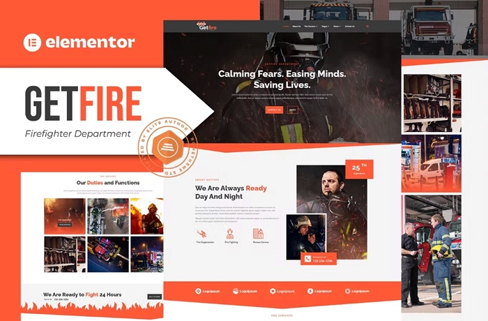 Getfire - Firefighter Department Elementor Template Kit 1.0.0