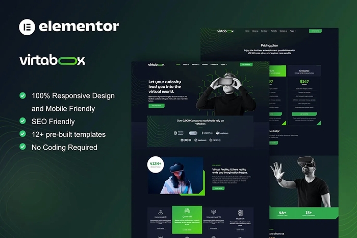 VirtaBox – Virtual Reality Services Elementor Template Kit 1.0.0