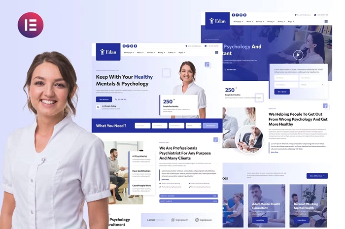 Edan – Human Psychology & Consultant Elementor Template Kit 1.0.0