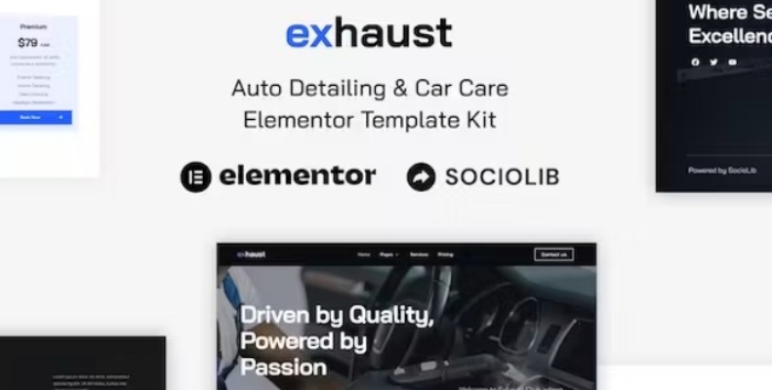 Exhaust - Auto Detailing & Car Care Elementor Template Kit 1.0.0