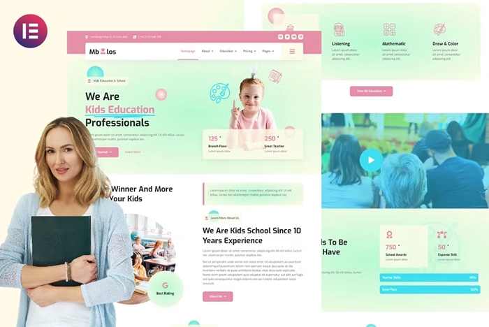 Mbolos – Kids School Profile & Promotion Elementor Template Kit 1.0.0