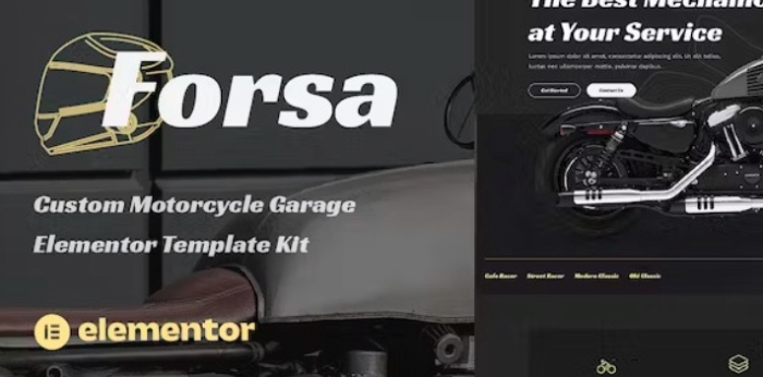 Forsa β Custom Motorcycle Garage Elementor Template Kit 1.0.0