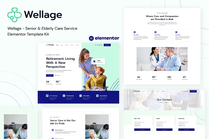 Wellage – Senior & Elderly Care Service Elementor Template Kit 1.0.0