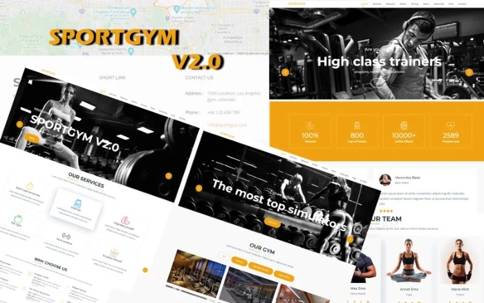WordPress Sport Landing Template Bootstrap Sportgym 1.0.0