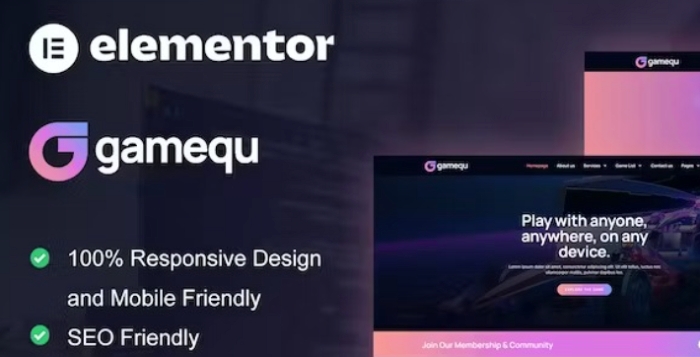 Gamequ - Game Publisher Elementor Pro Template Kit 1.0.0