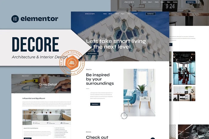 Decore – Architecture & Interior Design Elementor Pro Template Kit 1.0.0