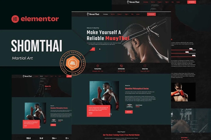 Shomthai – Matrial Art Elementor Template Kit 1.0.0
