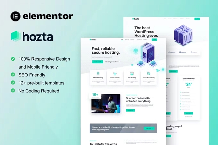 Hozta – Web Hosting Service Elementor Template Kit 1.0.0