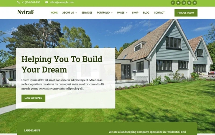 Nvira – Gardening and Landscaping Services WP Theme 1.0